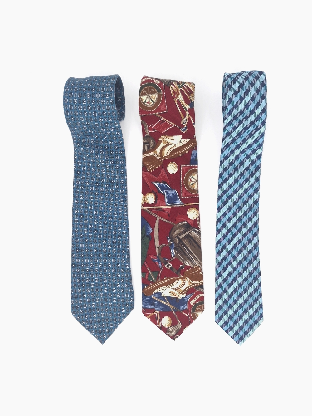✨Vintage Men's Necktie Bundle Lot of 3 - Tango Max Raab Golf, Kuppenheimer, JF✨